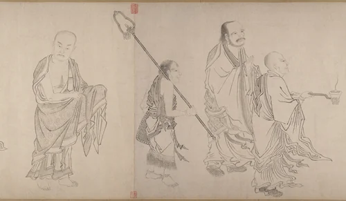 The Sixteen Luohans by Qiu Ying (仇英), painting, 1500-1699