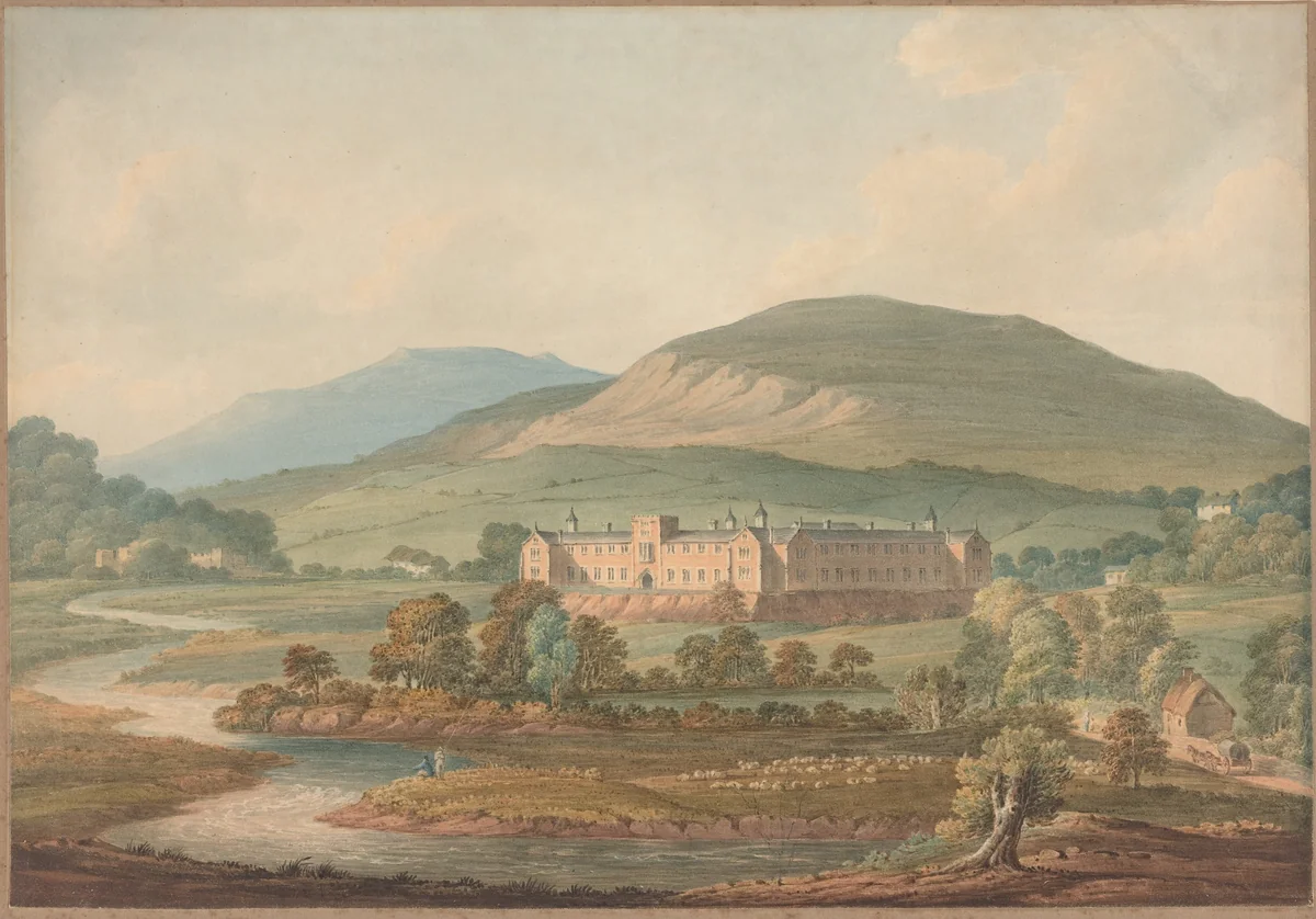 View of an Estate by John William Upham, drawing, 1773-1828