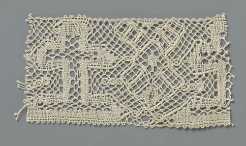 Strook kloskant met kruis en ruit of "silverkors" by anonymous, other, 1800-1899