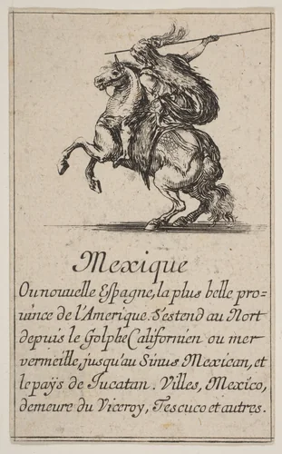 Mexico, from the playing cards "Jeu de la Géographie" by Stefano della Bella, print, 1644