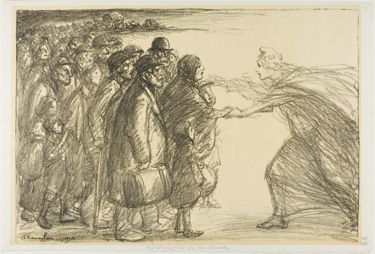 Refugees from the Meuse by Théophile Alexandre Steinlen, print, 1915