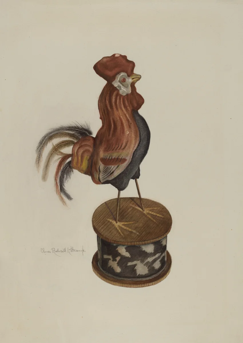 Toy Rooster by Elmer R. Kottcamp, index of american design, 1935-1942