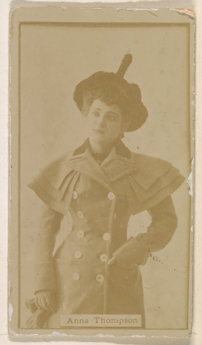Anna Thompson, from the Actresses series (N245) issued by Kinney Brothers to promote Sweet Caporal Cigarettes by Kinney Brothers Tobacco Company, photograph, 1890