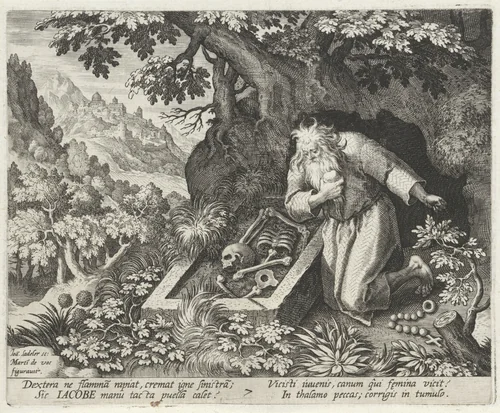 Heilge Jacobus van Karmel als kluizenaar by Unknown, print, 1594