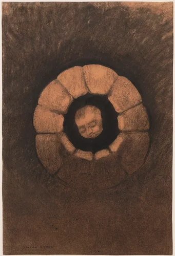 The Well by Odilon Redon, drawing, 1880