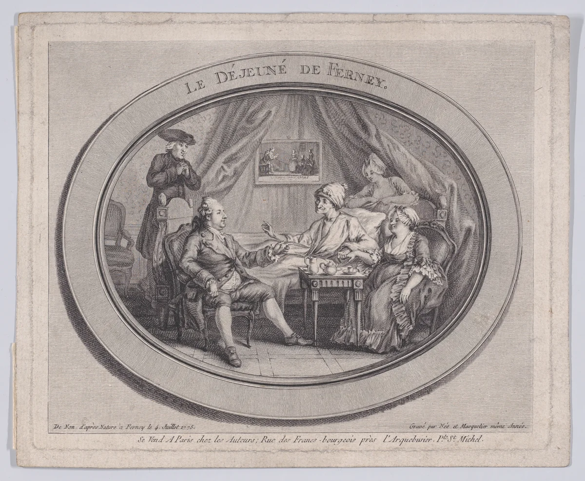 Le Déjeuné de Ferney by Dominique Vivant Denon, print, 1747-1825