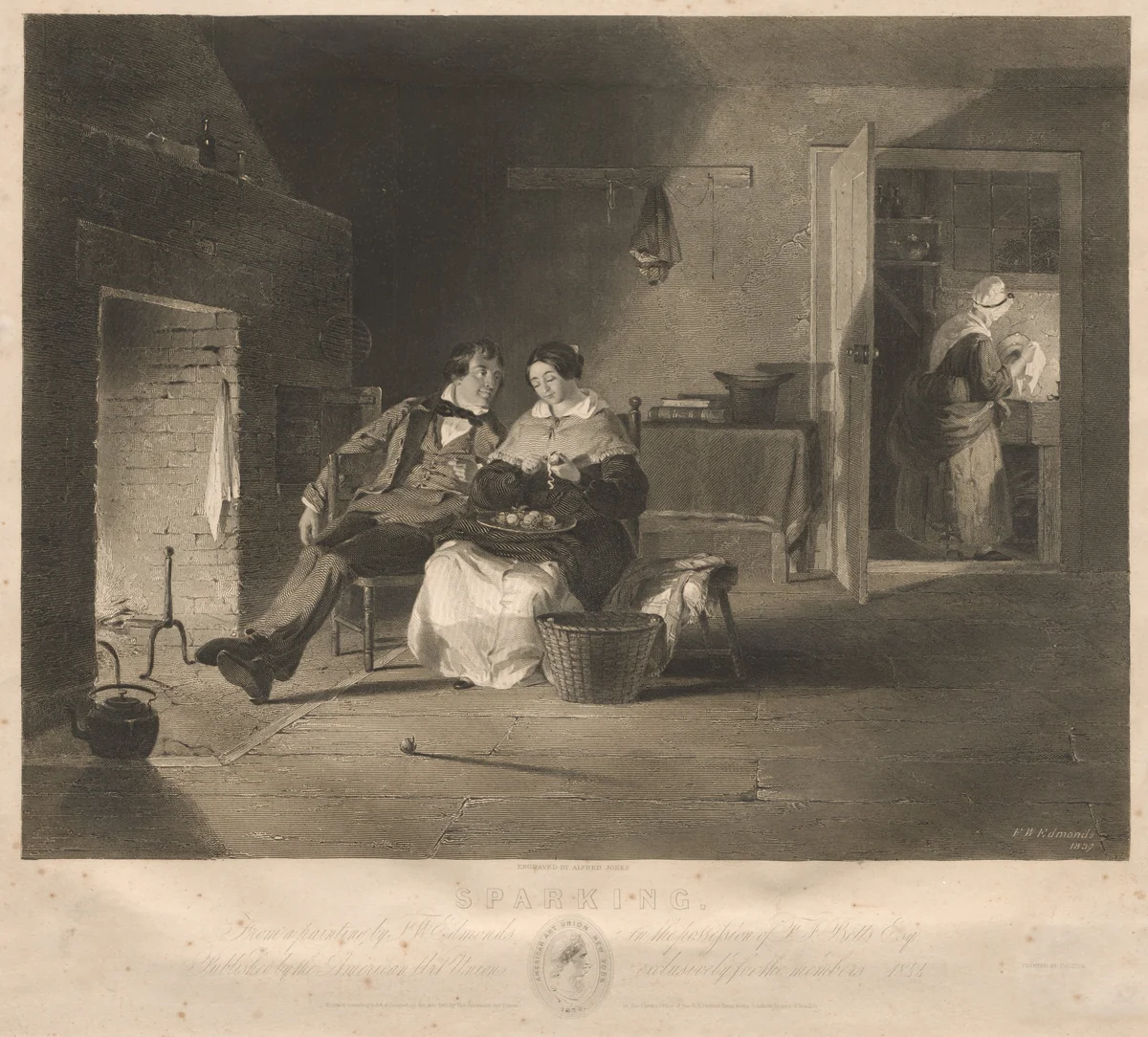 Sparking by Alfred Jones, print, 1840-1850