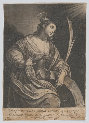 Saint Catherine of Alexandria by Charles David, print, 1625-1635
