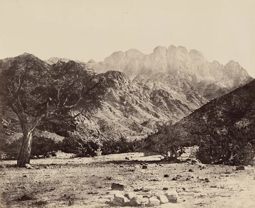 Mount Serbal, from the Wádee Feyrán, Egypt by Francis Frith, photograph, 1858