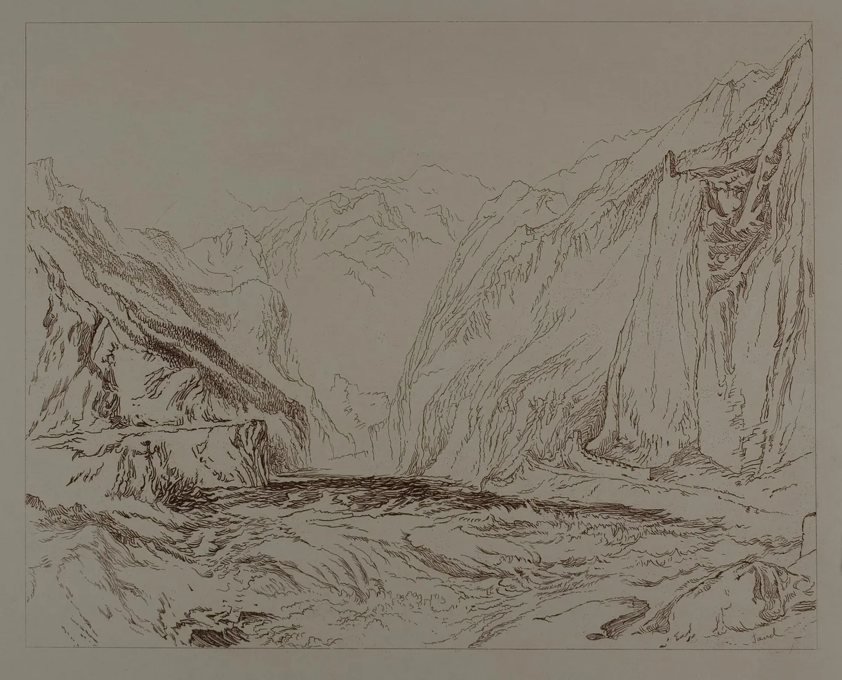 Sand Mountain Scene by John Ruskin, print, 1839-1900