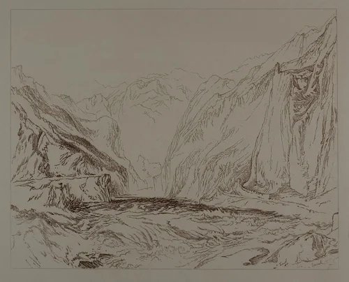 Sand Mountain Scene by John Ruskin, print, 1839-1900