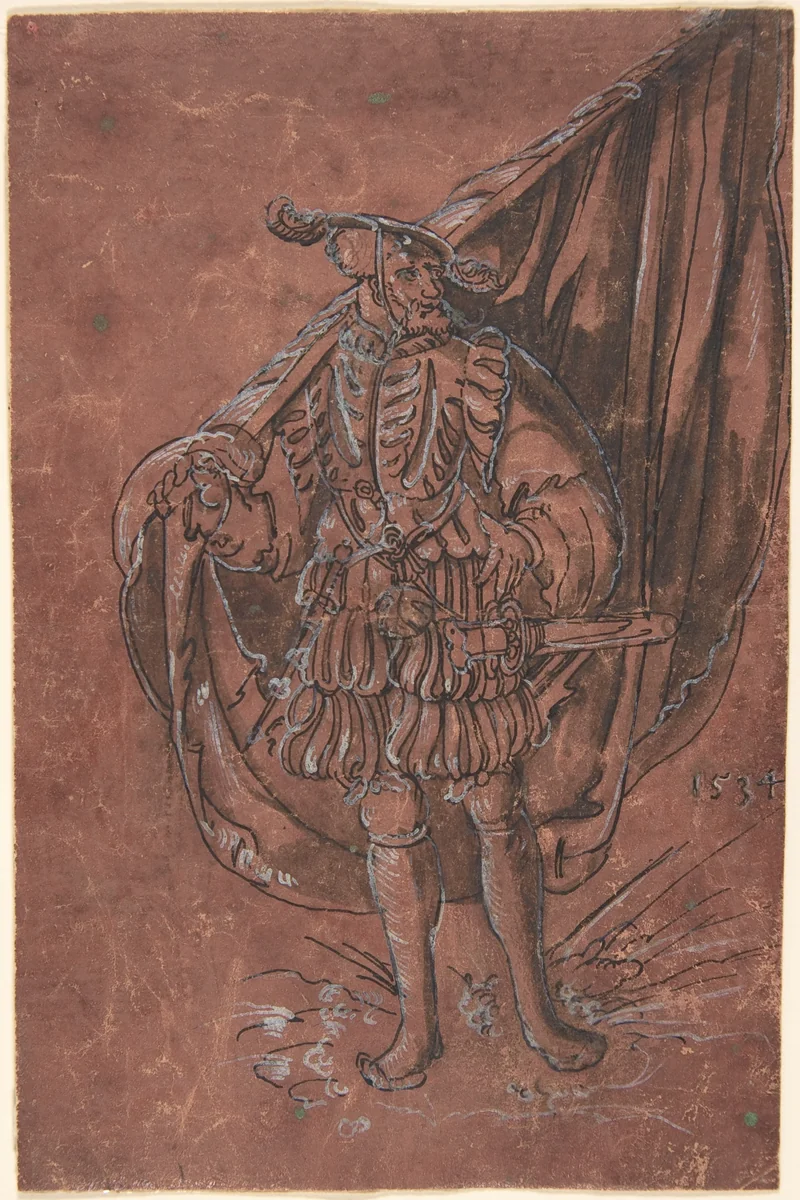 A Standard Bearer by anonymous, drawing, 1534