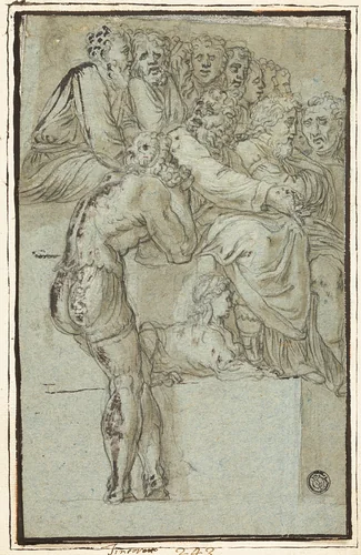 Scene from Roman History by Lambert Lombard, drawing, 1526-1566