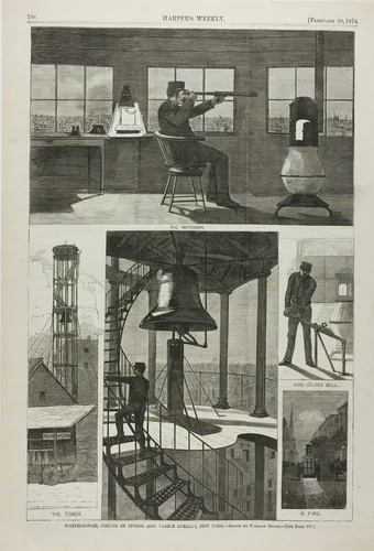 Watch-Tower, Corner of Spring and Varick Streets, New York by Winslow Homer, print, 1874