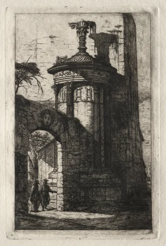 Entrance to the French Capuchin Convent at Athens by Charles Meryon, print, 1854