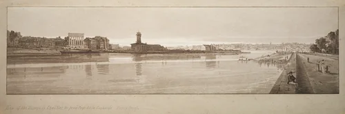 A Selection of Twenty of the Most Picturesque Views in Paris: View of the Village of Chaillot, &c taken from Pont de la Concorde by Thomas Girtin, print, 1802