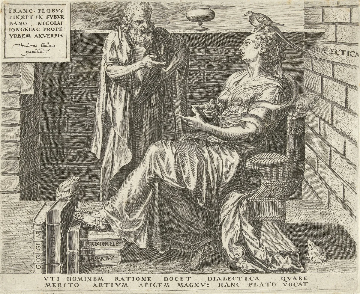 Dialectica (Redeneerkunst) by Cornelis Cort, print, 1565-1633