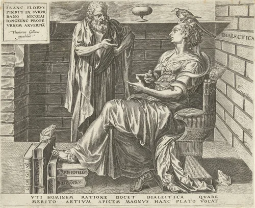 Dialectica (Redeneerkunst) by Cornelis Cort, print, 1565-1633