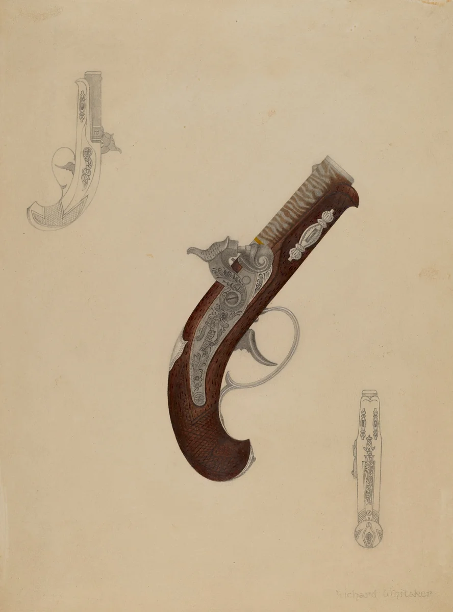 Dueling Pistol by Richard Whitaker, index of american design, 1937