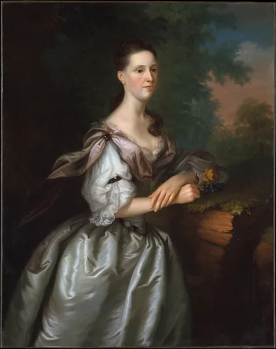 Mrs. Samuel Cutts by Joseph Blackburn, artwork, 1759-1763