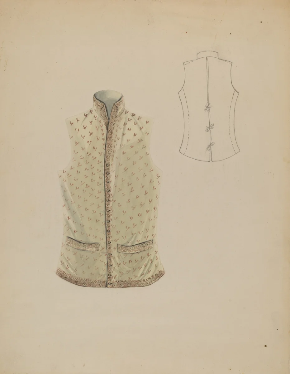 Waistcoat by Bessie Forman, index of american design, 1936