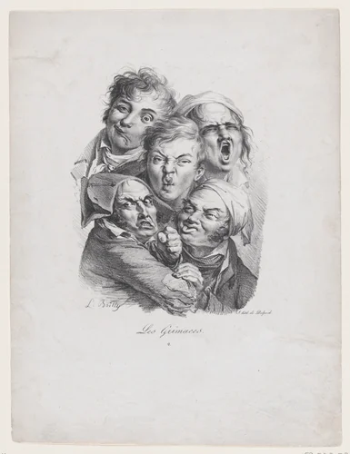 The Grimaces by Louis-Léopold Boilly, print, 1823