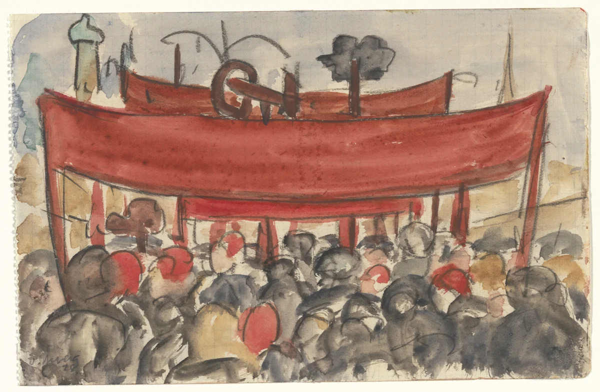 May Day, Moscow by Diego Rivera, drawing, 1928