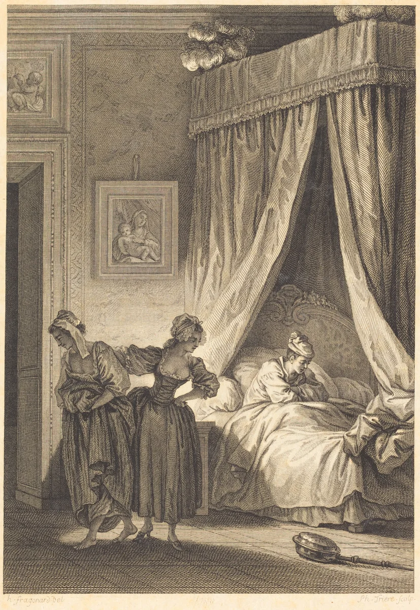 La gageure des trois commeres: La servante by Antoine-Jean Duclos, print, 1756-1815