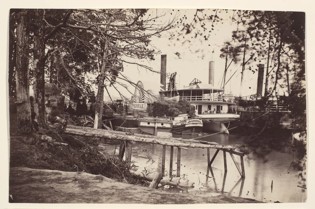 White House Landing, Pamunkey River by Timothy O'Sullivan, photograph, 1864