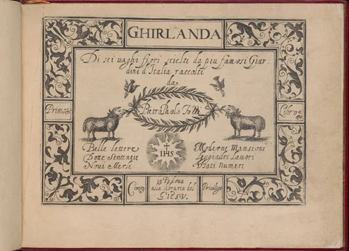 Ghirlanda: Di sei vaghi fiori scielti da piu famosi Giardini d'Italia by Pietro Paulo Tozzi, book, 1604