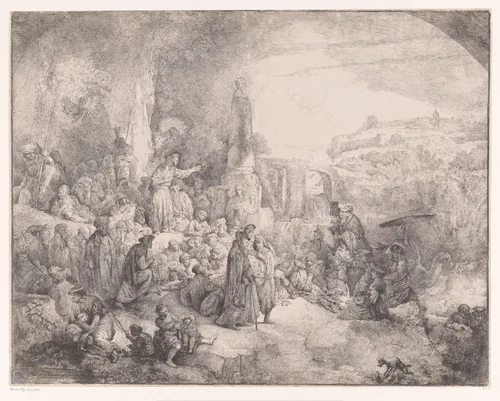 Prediking van Johannes de Doper by Jean Pierre Norblin de la Gourdaine, print, 1808