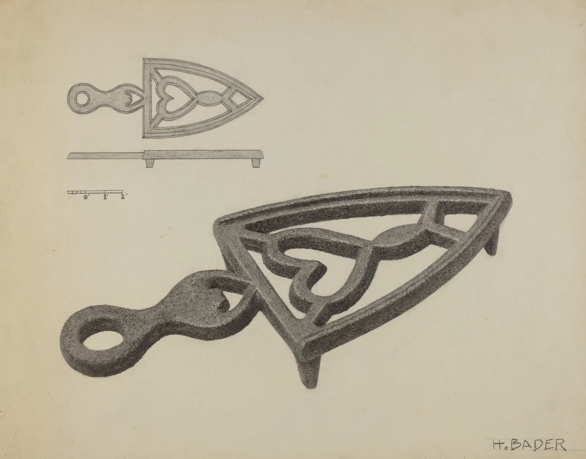 Flat Iron Holder by Herman Bader, index of american design, 1938