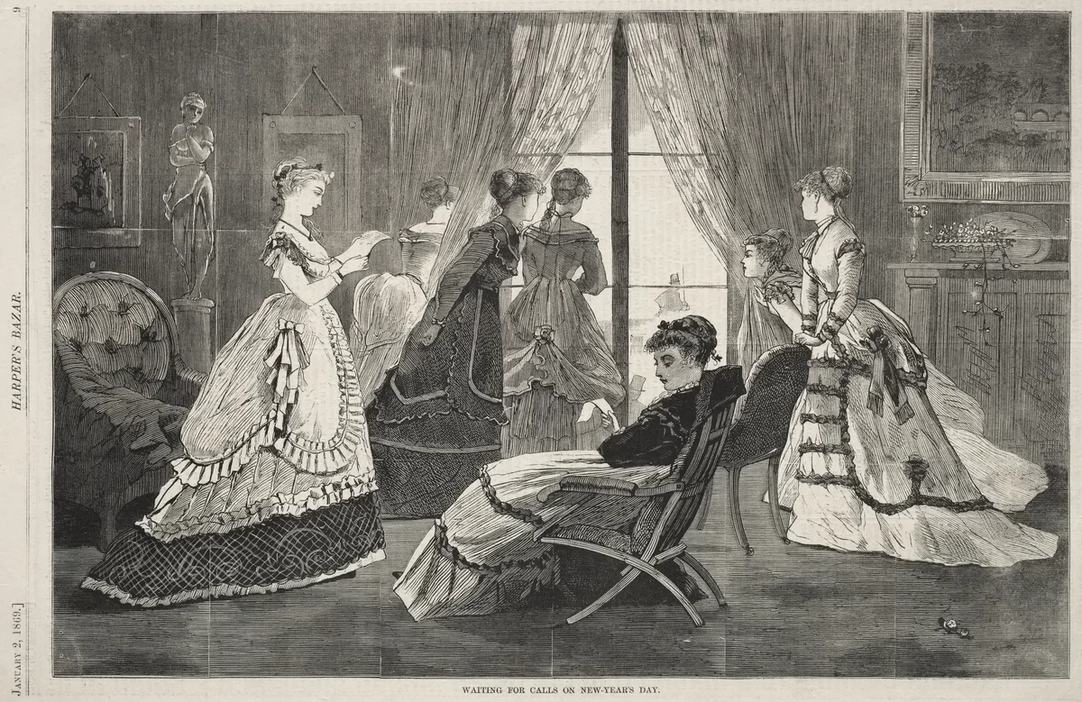 Waiting for Calls on New Year's Day by Winslow Homer, print, 1869