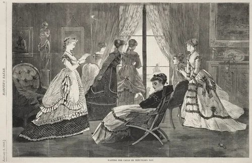 Waiting for Calls on New Year's Day by Winslow Homer, print, 1869