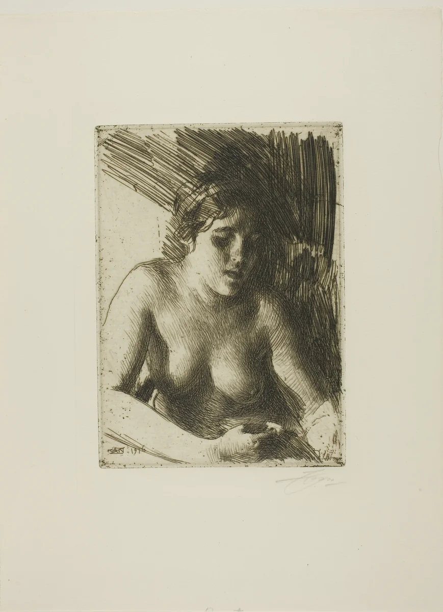 Bust by Anders Zorn, print, 1916