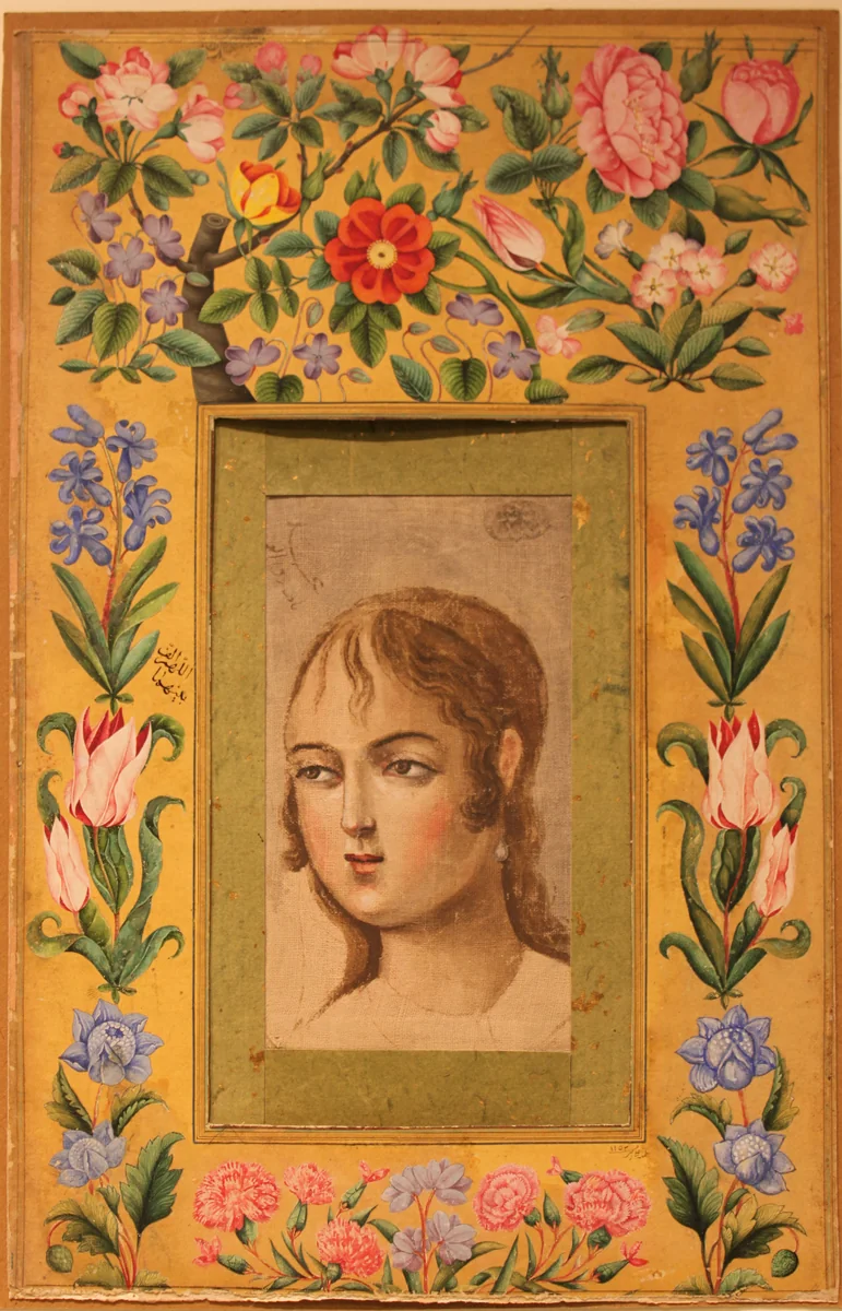 Painting of a Young Beauty by Muhammad Sadiq, drawing, 1715-1775