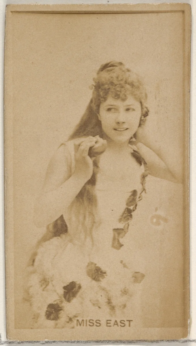 Miss East, from the Actors and Actresses series (N45, Type 8) for Virginia Brights Cigarettes by Allen & Ginter, photograph, 1885-1891