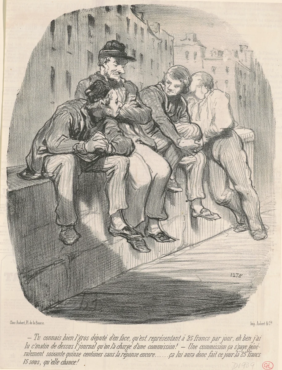 Tu connais bien l'gros député d'en face ... by Honoré Daumier, print, 1849