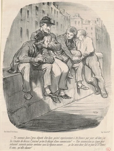 Tu connais bien l'gros député d'en face ... by Honoré Daumier, print, 1849