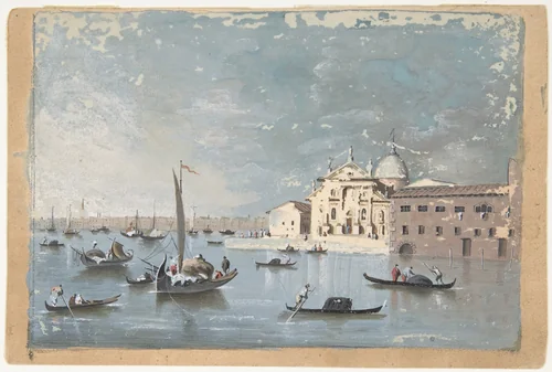 View of the Isola di San Giorgio Maggiore by Giacomo Guardi, drawing, 1764-1835