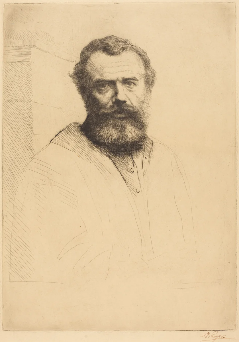 Self-Portrait, 3rd plate by Alphonse Legros, print, 1837-1911