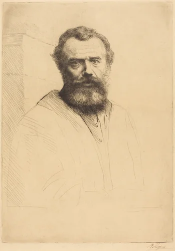 Self-Portrait, 3rd plate by Alphonse Legros, print, 1837-1911