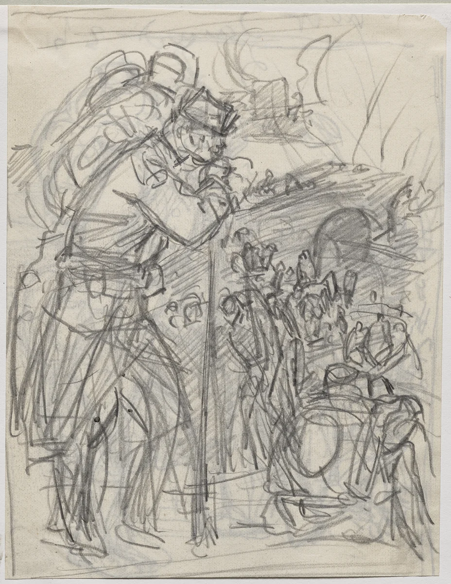 La Retraite après Charleroi... by Auguste Louis Lepère, drawing, 1914