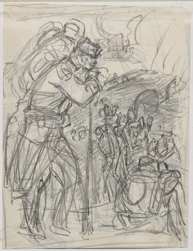 La Retraite après Charleroi... by Auguste Louis Lepère, drawing, 1914