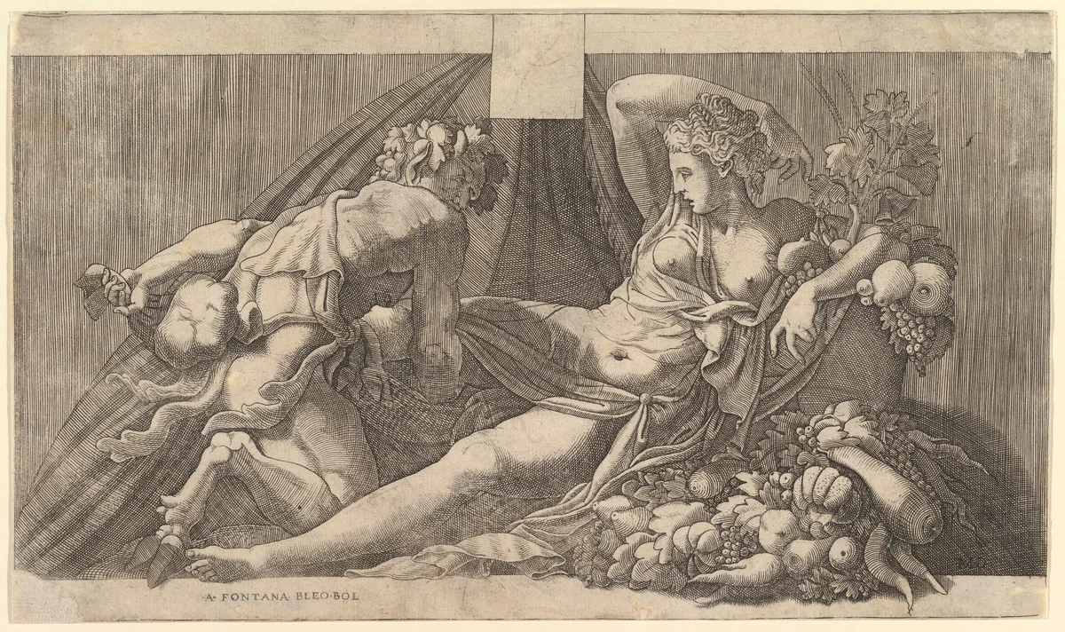 Jupiter and Antiope by Master FG, print, 1520-1582