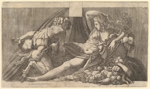 Jupiter and Antiope by Master FG, print, 1520-1582