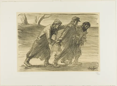 Three Comrades, plate five from Actualités by Théophile Alexandre Steinlen, print, 1915