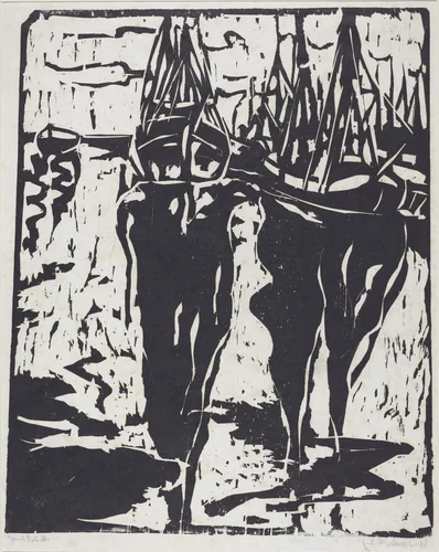 Port Scene (Hafenbild) by Ernst Ludwig Kirchner, print, 1908