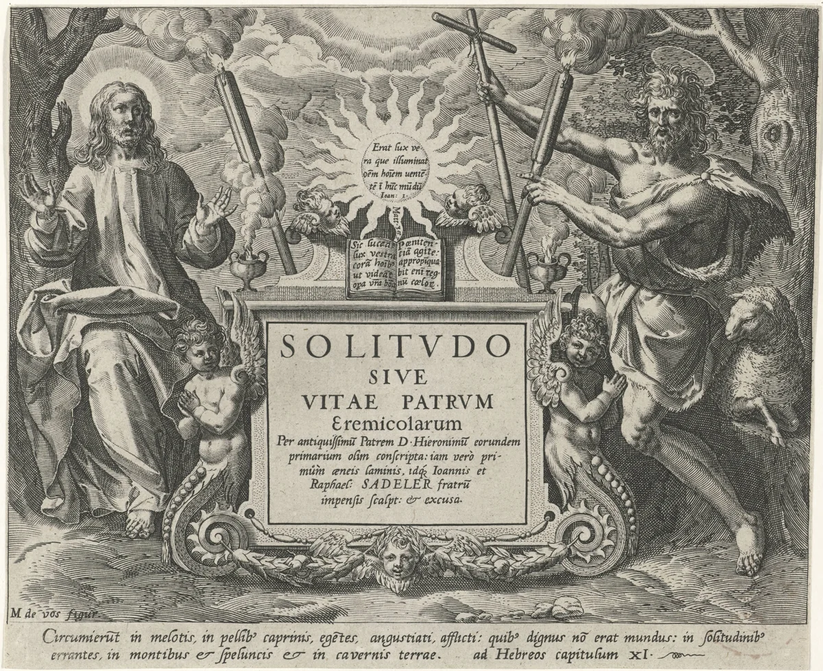 Christus en Johannes de Doper by Unknown, print, 1583-1588