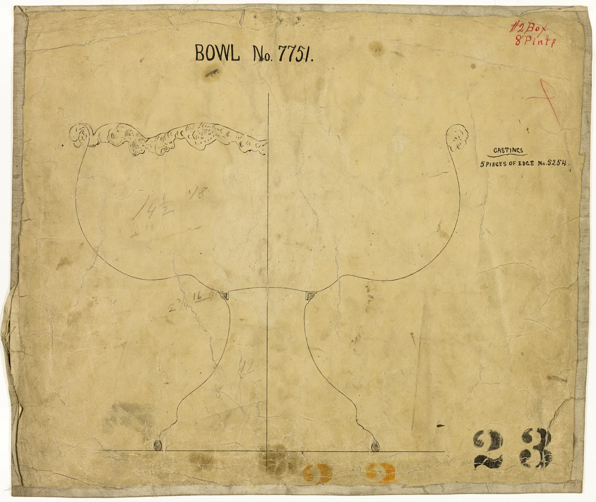 Design for Bowl No. 7751 by Tiffany and Company, print, 1883